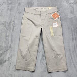 NEW Dockers Pants Womens 10 Beige Sateen Sure Fit Capri Stretch Khaki Casual
